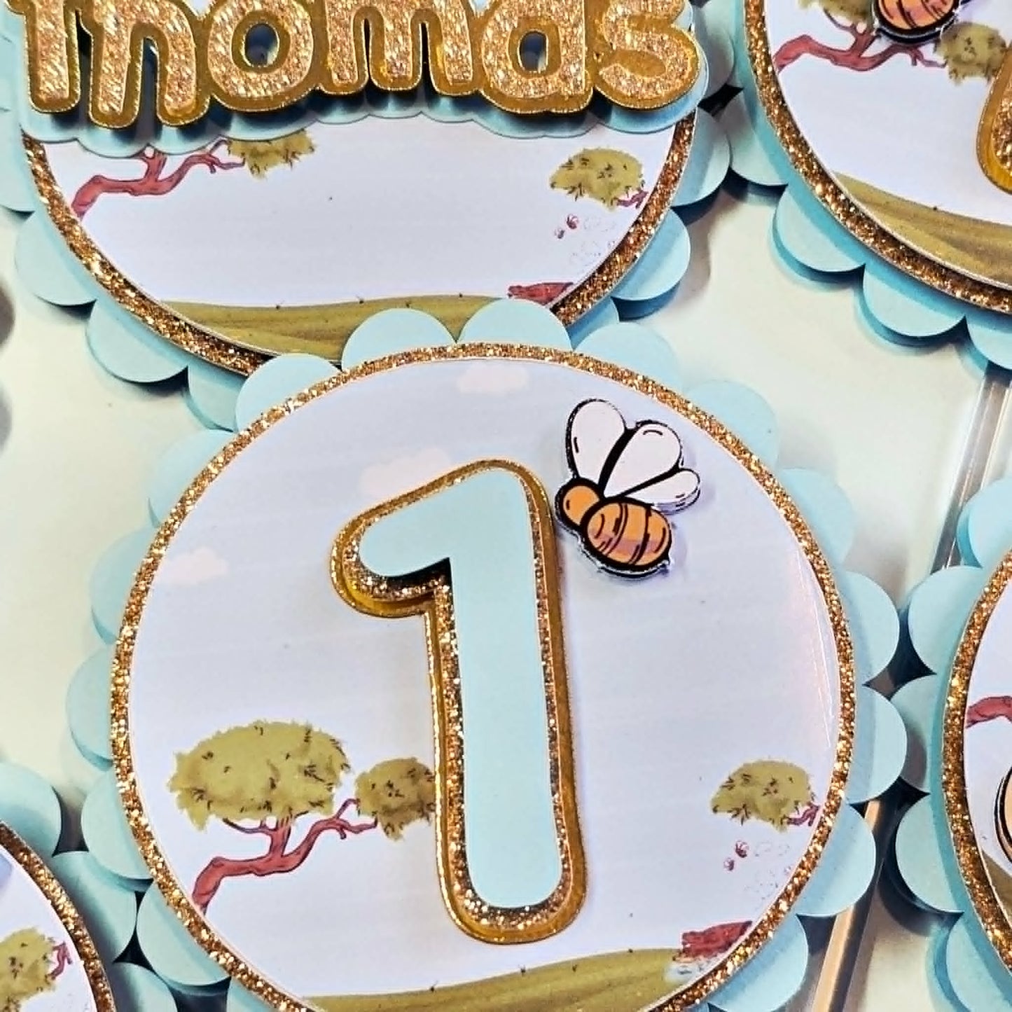 Cupcake Topper Ourson Vintage