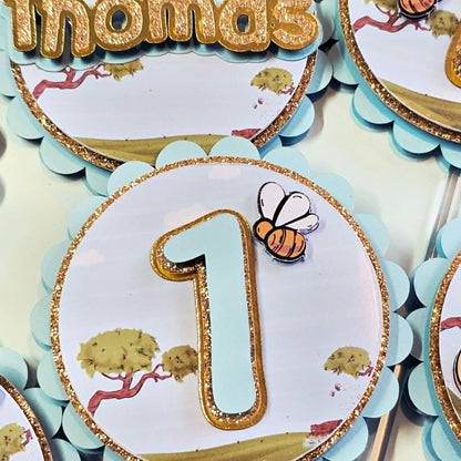 Cupcake Topper Ourson Vintage