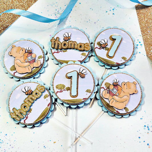 Cupcake Topper Ourson Vintage